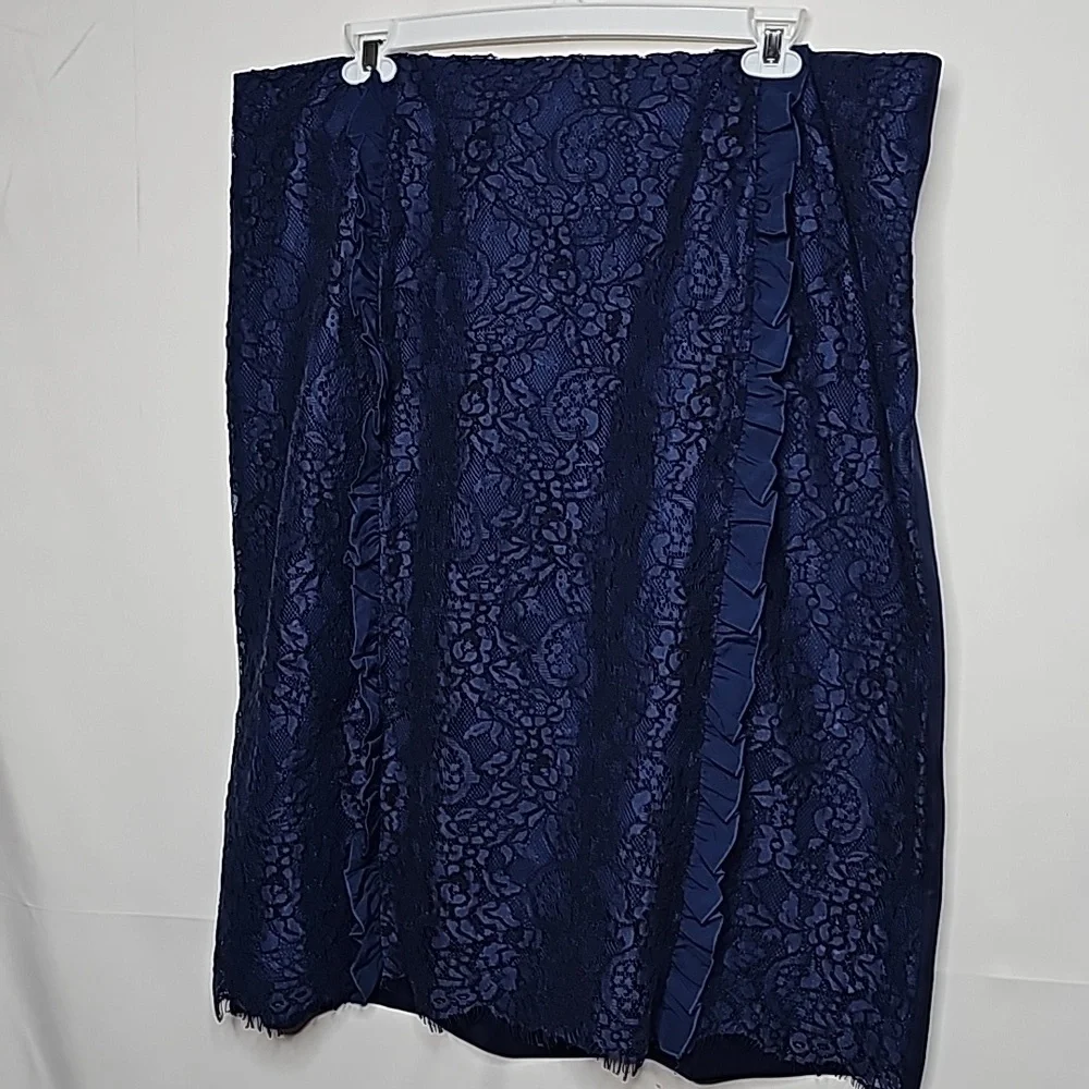 Like new Eloquii blue floral lace A-line skirt ruffles worn one time sz 22